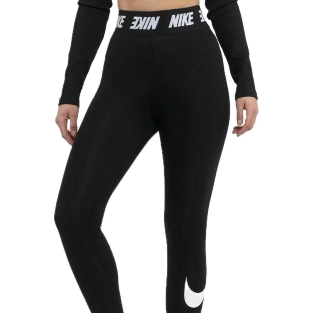 Nike High-Waisted Club Swoosh Leggings Black XS